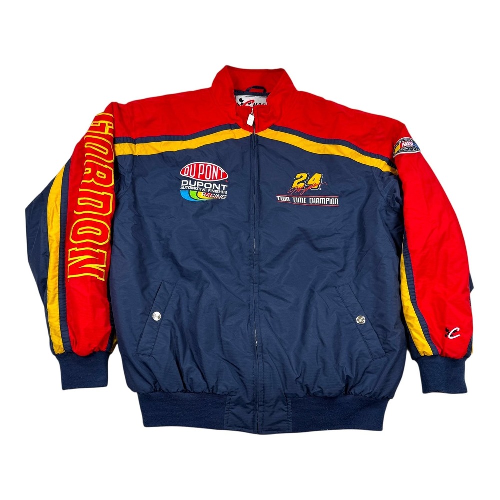 Vintage Jeff Gordon Jacket Mens Large Blue NASCAR Racing Chase Authentics 90s